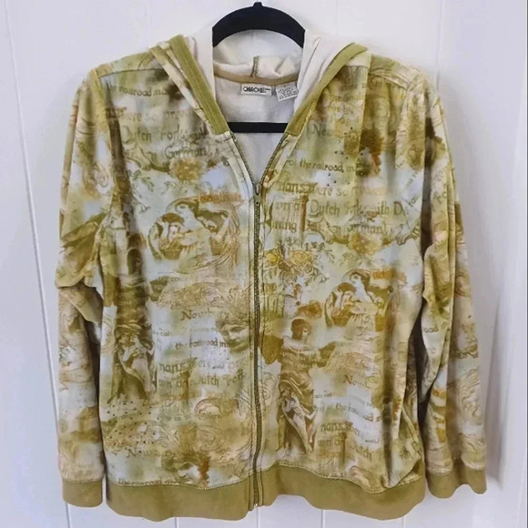 Cherokee Brand Velvet Green Hoodie - Picture 1 of 9